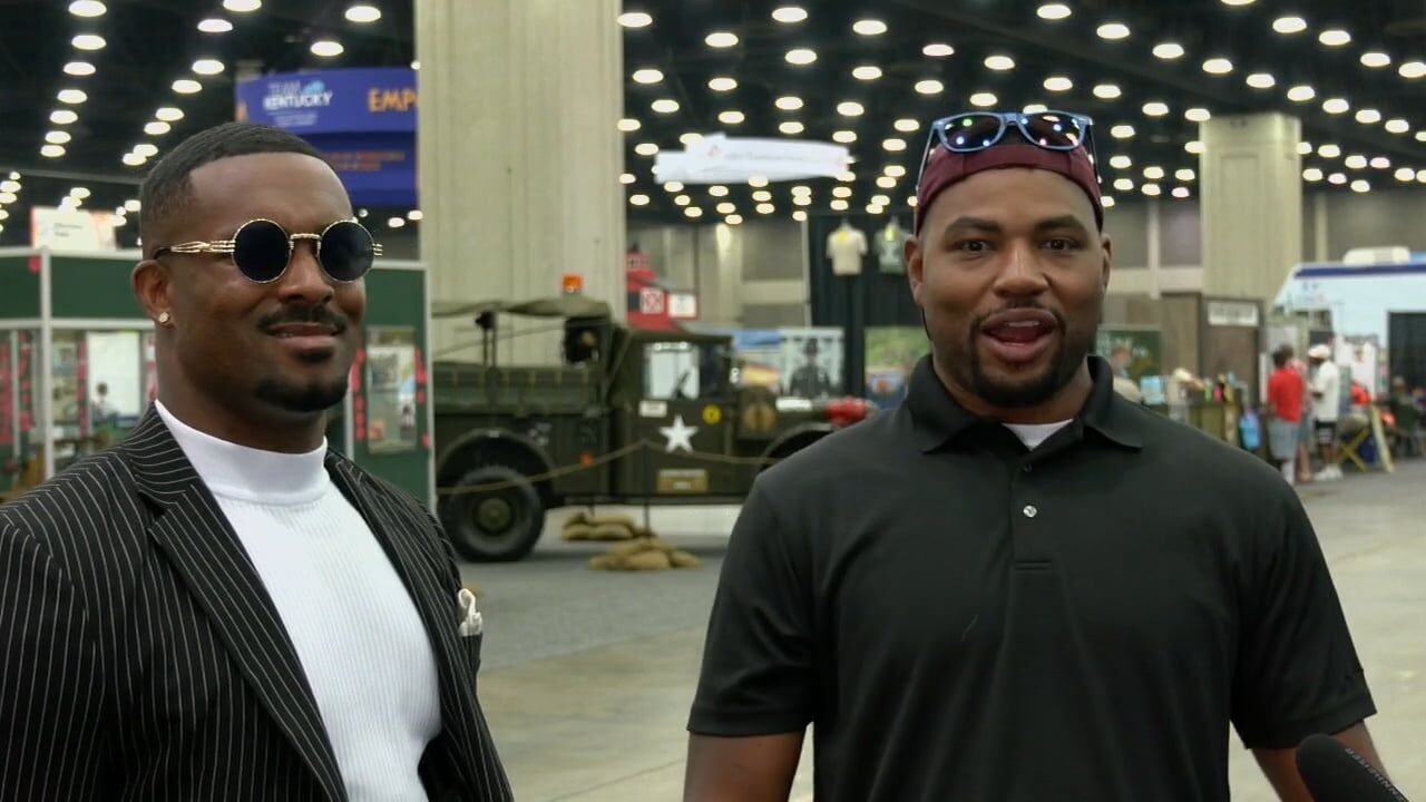 WWE Smackdown tag-team stars The Street Profits visit the Kentucky State Fair, call out WDRB anchor